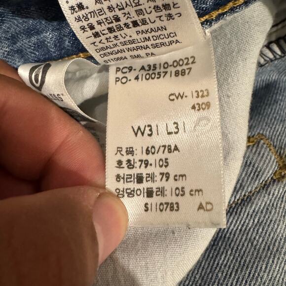 Levi’s ’94 Baggy Ripped High Rise Straight Jeans Raw Hem W31 - Picture 8 of 14